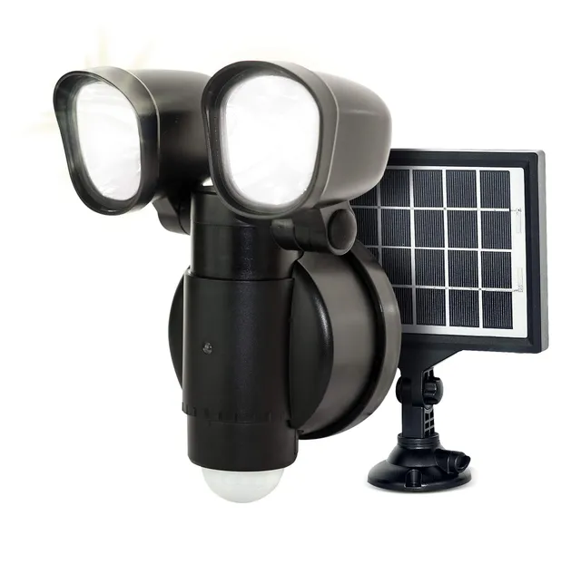luceco-led-solar-wandleuchte-twin-security-23x18-5-cm-4w-schwarz image 1