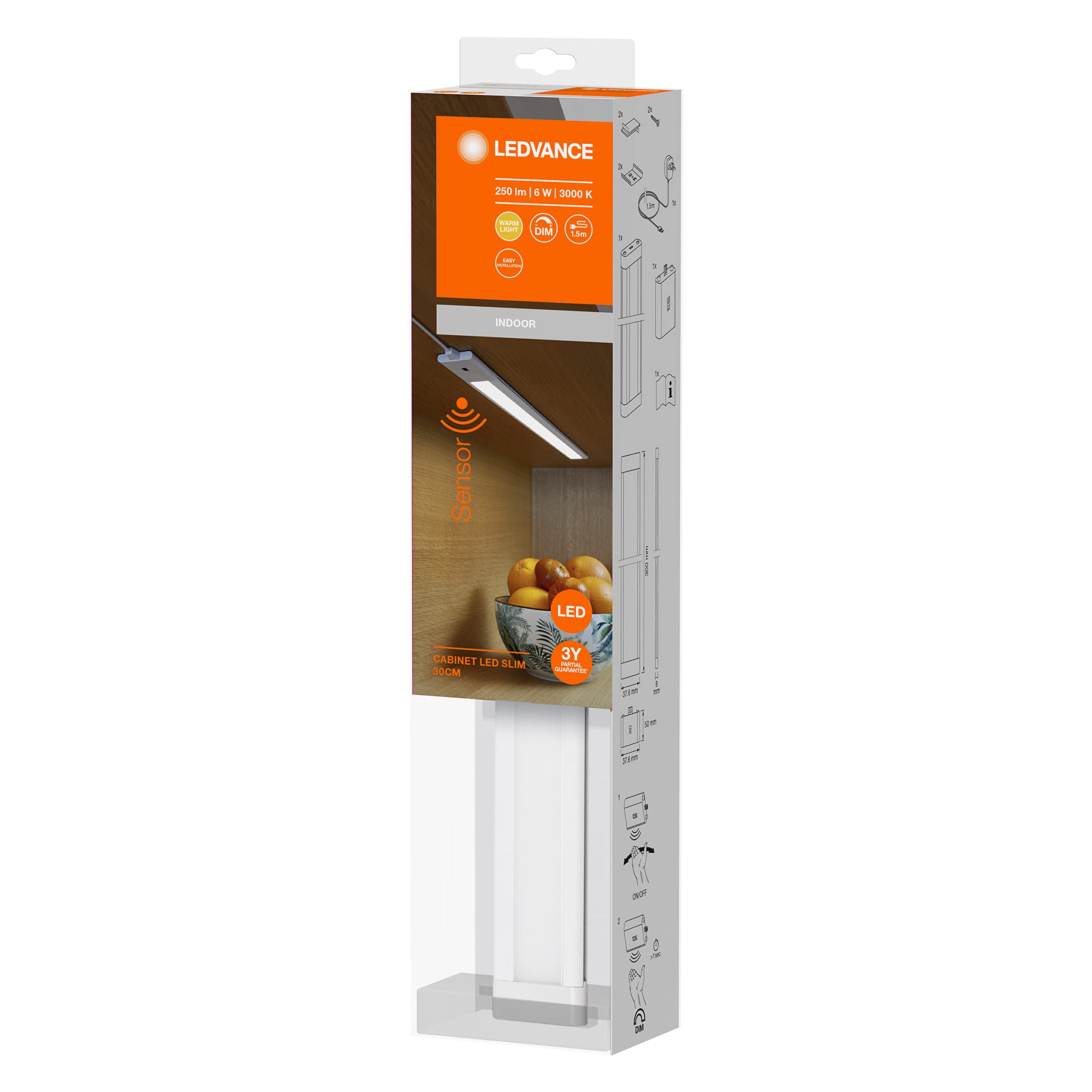 ledvance-cabinet-led-slim-unterbauleuchte-30cm-wei-mit-sweep-sensor image 2