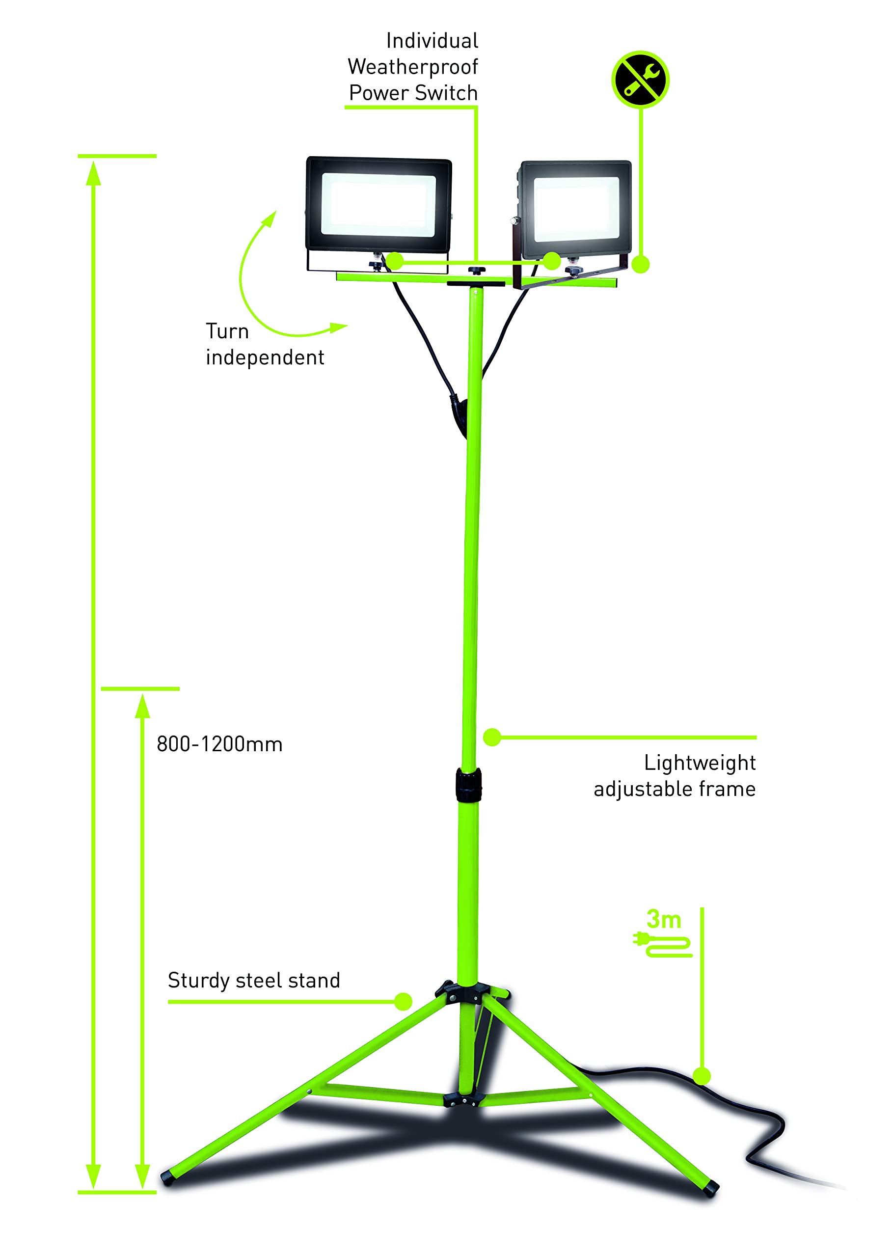 luceco-slimline-led-baustrahler-2x-75w-mit-stativ-ip65-gr-n image 5