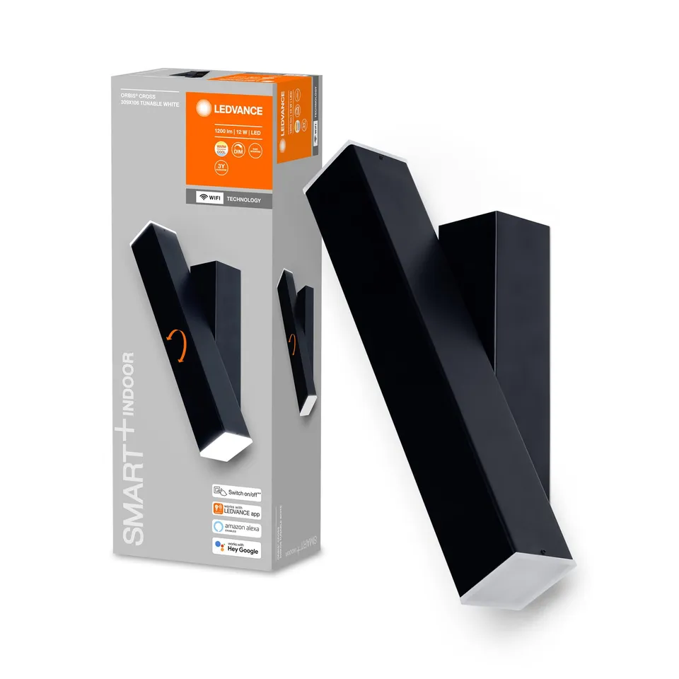 ledvance-smart-wifi-orbis-wall-cross-wandleuchte-12w-schwarz-30x10cm image 1