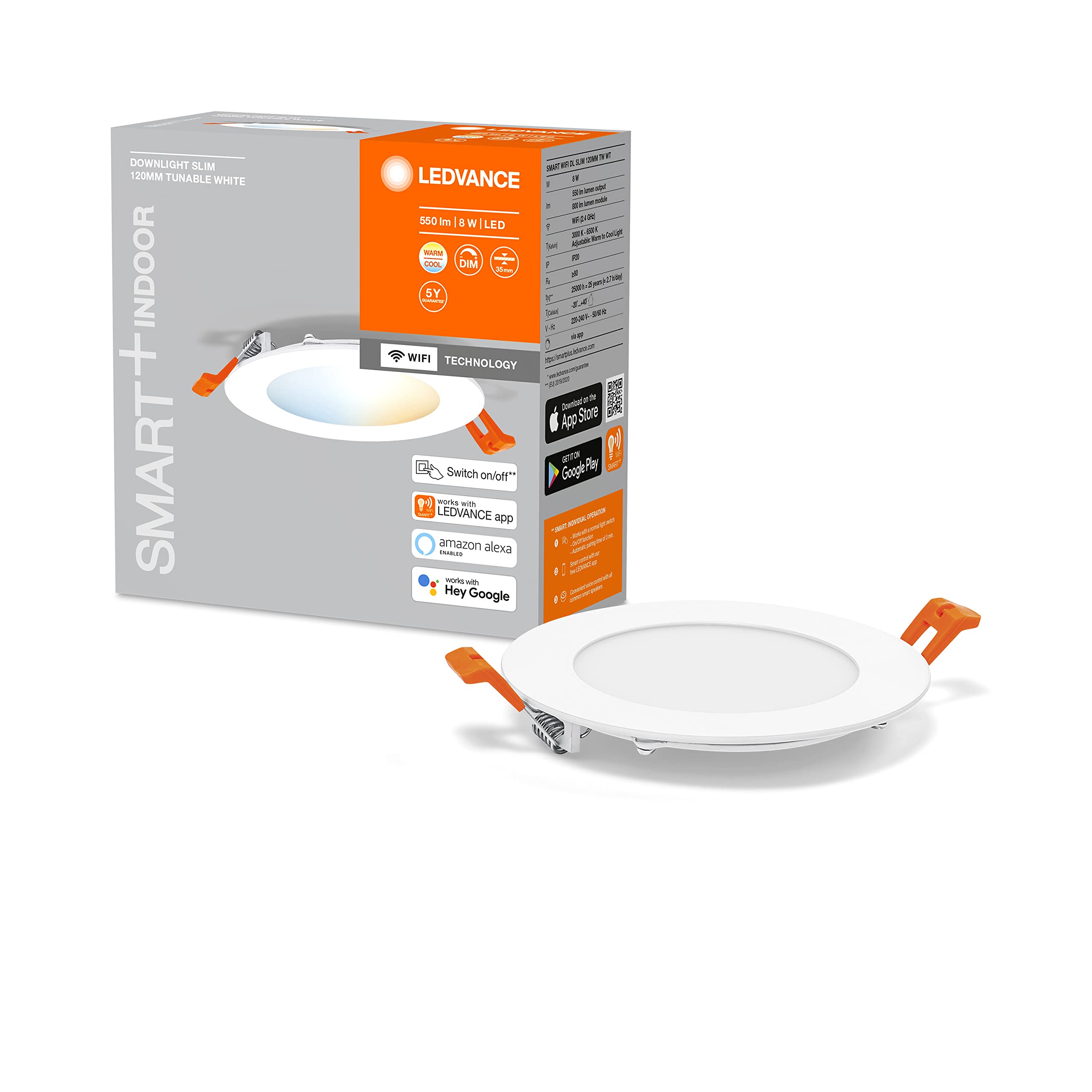 ledvance-smart-slim-einbaudecken-spot-12cm-8w-3000-6500k-wei image 6