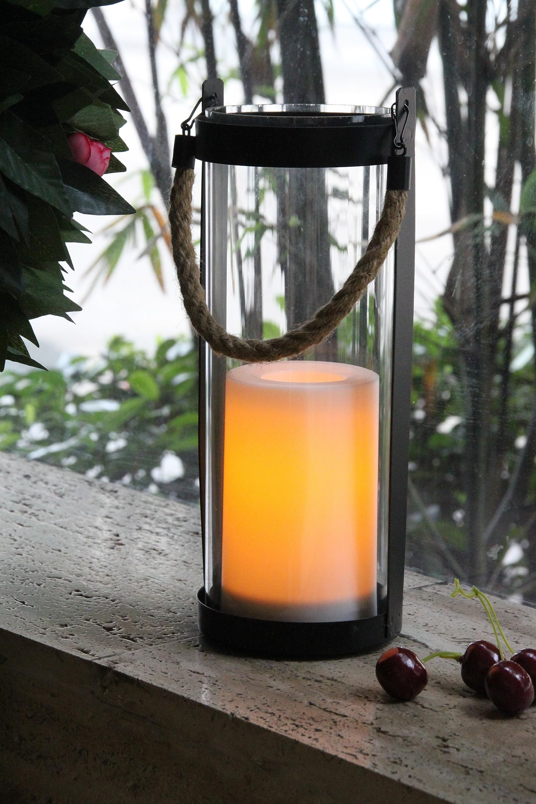 luceco-solar-led-laterne-ip44-wasserdichte-solar-tischleuchte-warmwei-f-r-garten image 2
