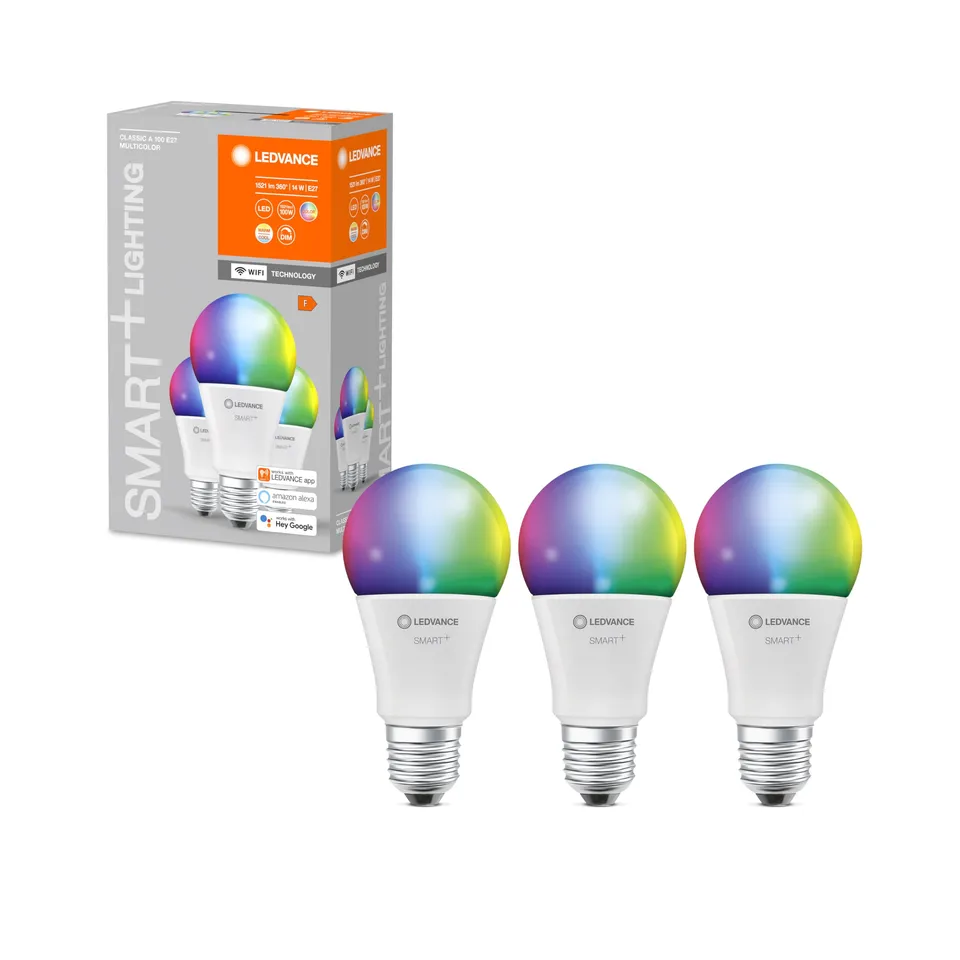 ledvance-smart-wifi-classic-multicolour-e27-led-lampe-rgb-3er-pack image 1