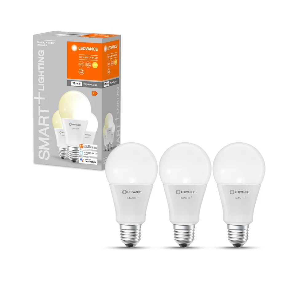 ledvance-smart-wifi-classic-dimmable-e27-led-lampe-warmwei-3er-pack image 1