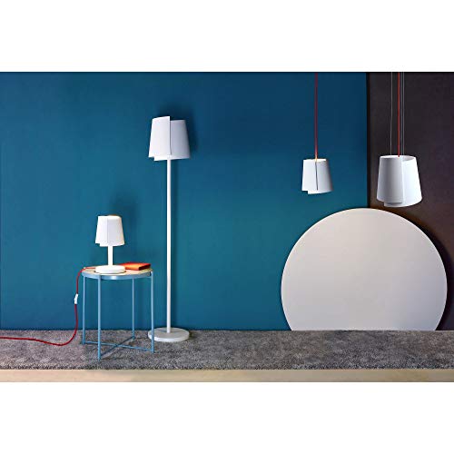 deko-light-twister-ii-gips-pendelleuchte-e27-wei-mit-rotem-kabel image 6