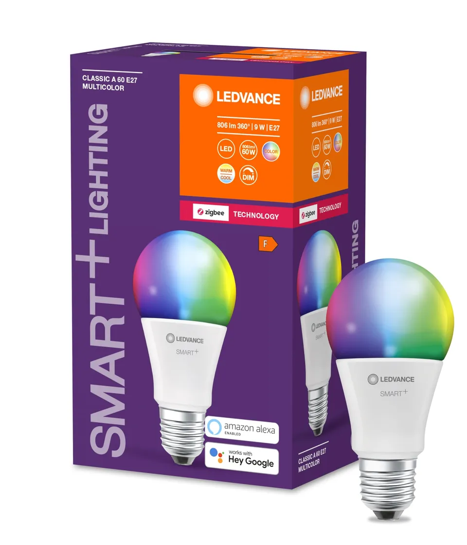 ledvance-smart-a60-e27-led-lampe-9w-rgbw-zigbee-806lm image 1