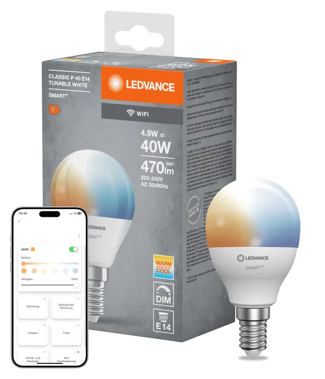 ledvance-smart-wifi-mini-bulb-tunable-white-led-lampe-e14-dimmbar image 1