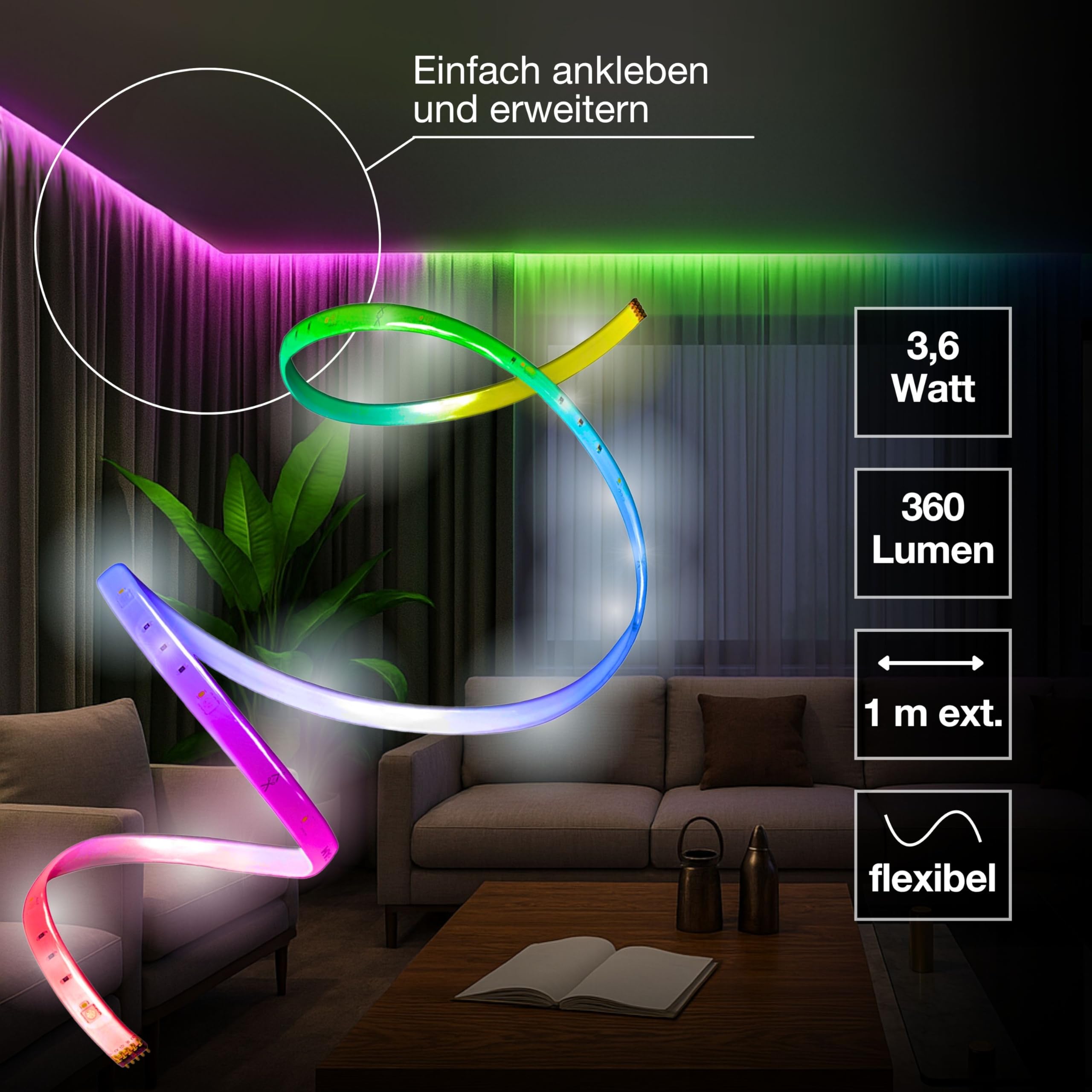 ledvance-smart-flex-multicolor-led-lichtband-erweiterung-1m-wifi-rgbw image 5