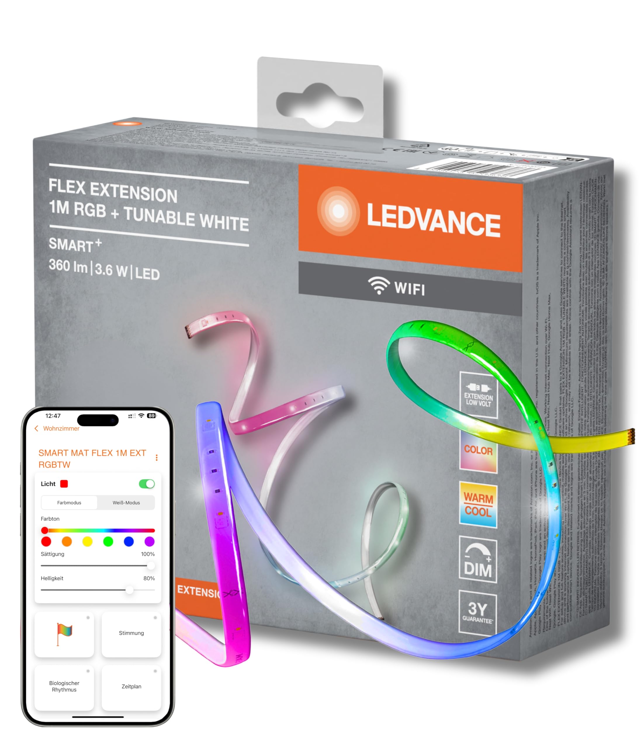 ledvance-smart-flex-multicolor-led-lichtband-erweiterung-1m-wifi-rgbw image 1