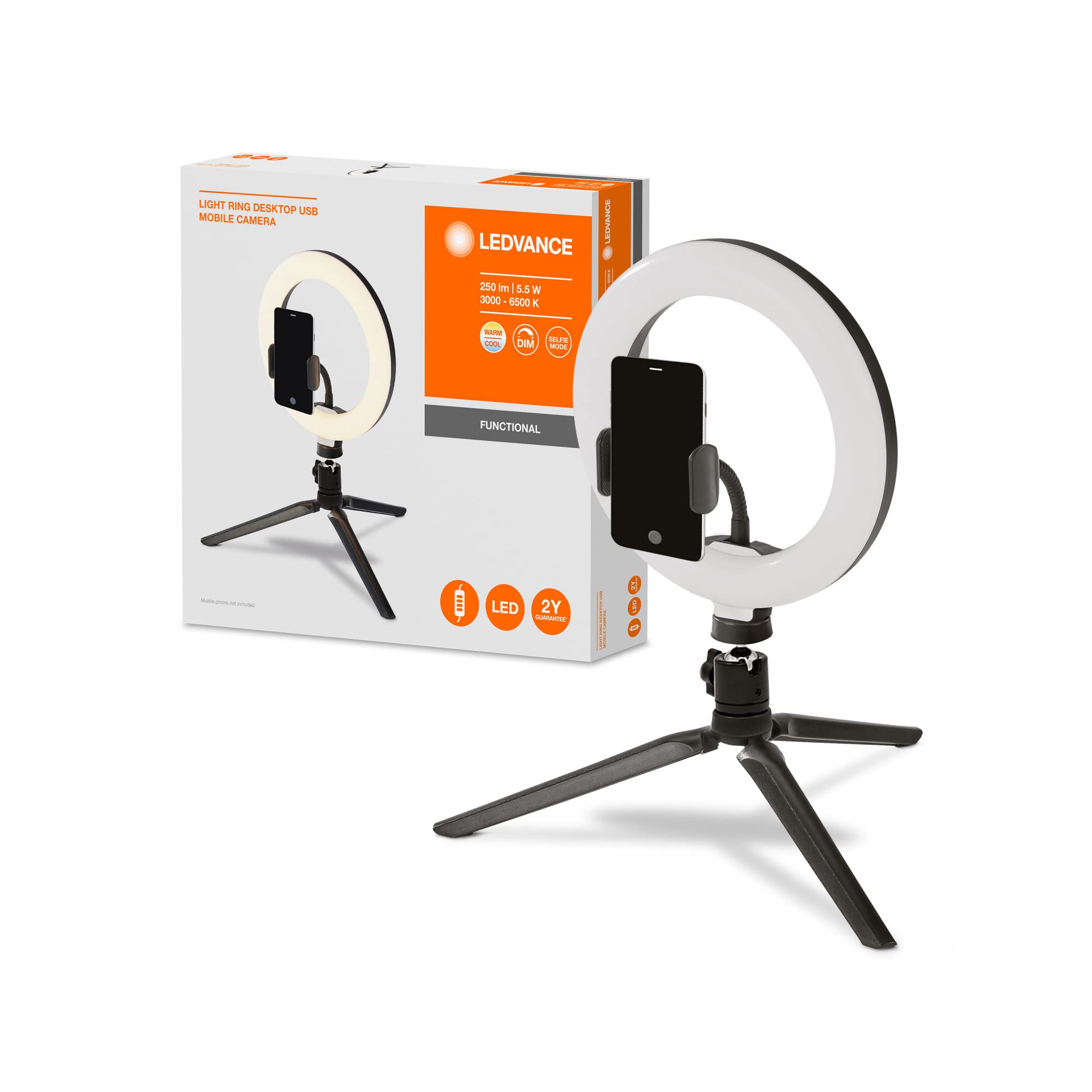 ledvance-led-ringlicht-mit-stativ-2100mm-190mm-10w-120-leds-dimmbar-3000-5800k image 8