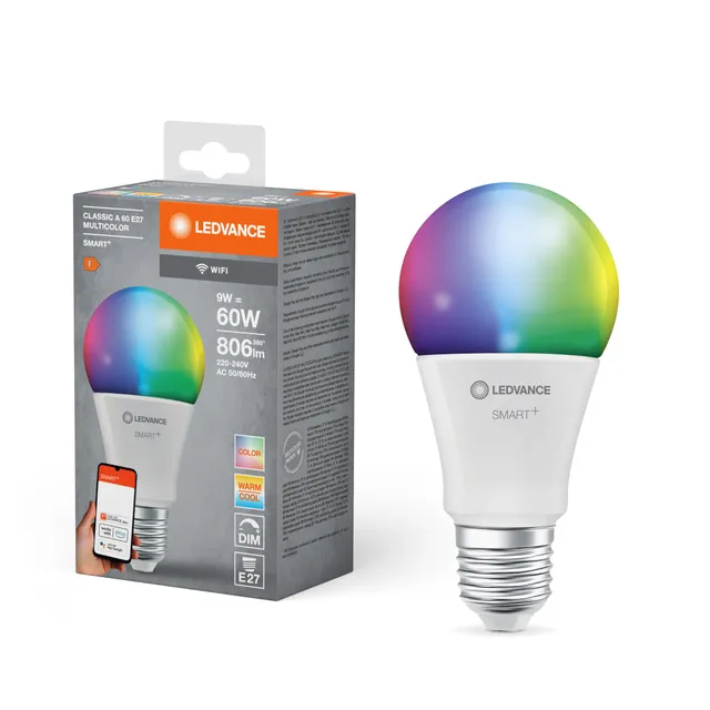 ledvance-smart-wifi-e27-led-rgbw-9w-806-lumen image 1