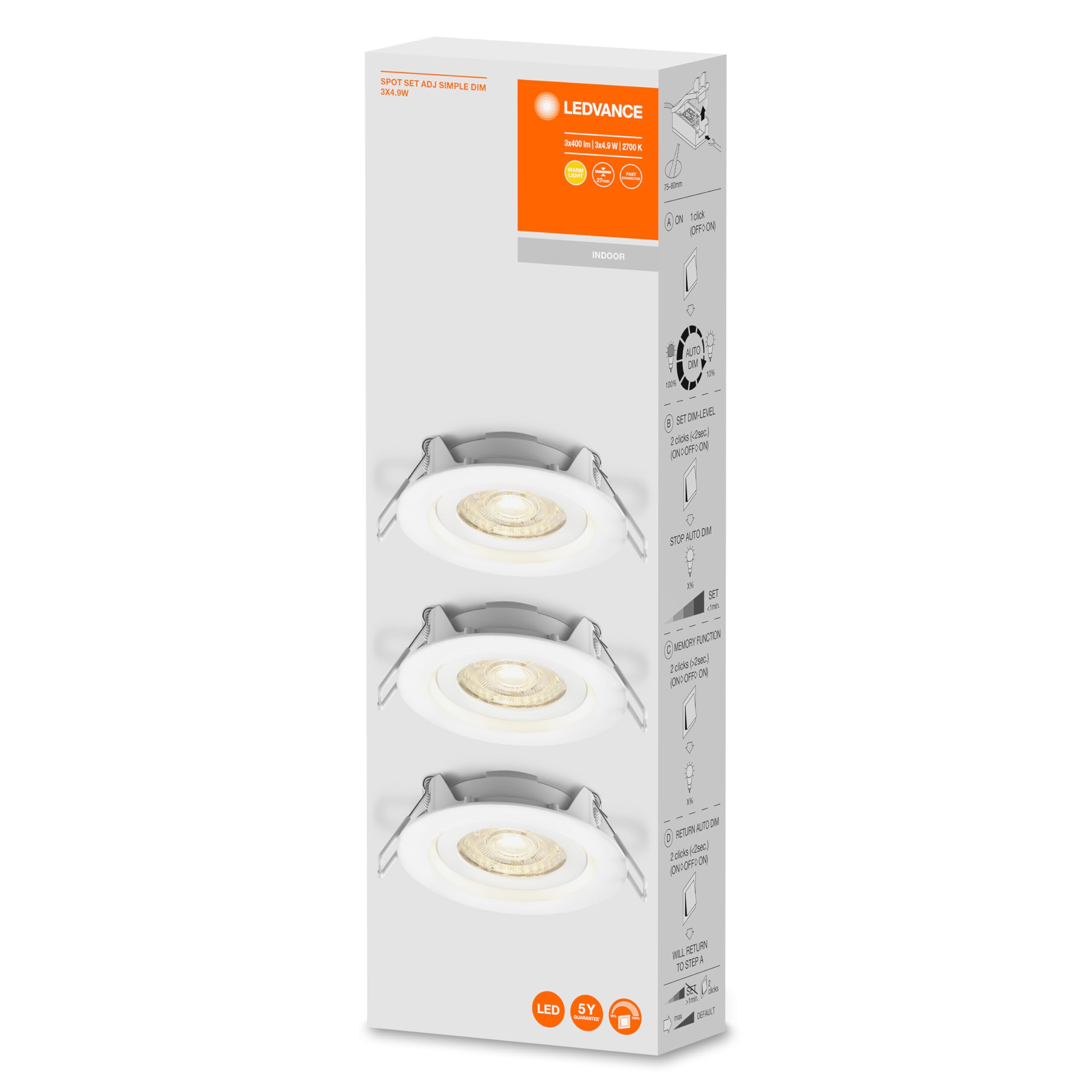 ledvance-spot-set-adj-simpledim-einbaustrahler-warmwei-wei image 4