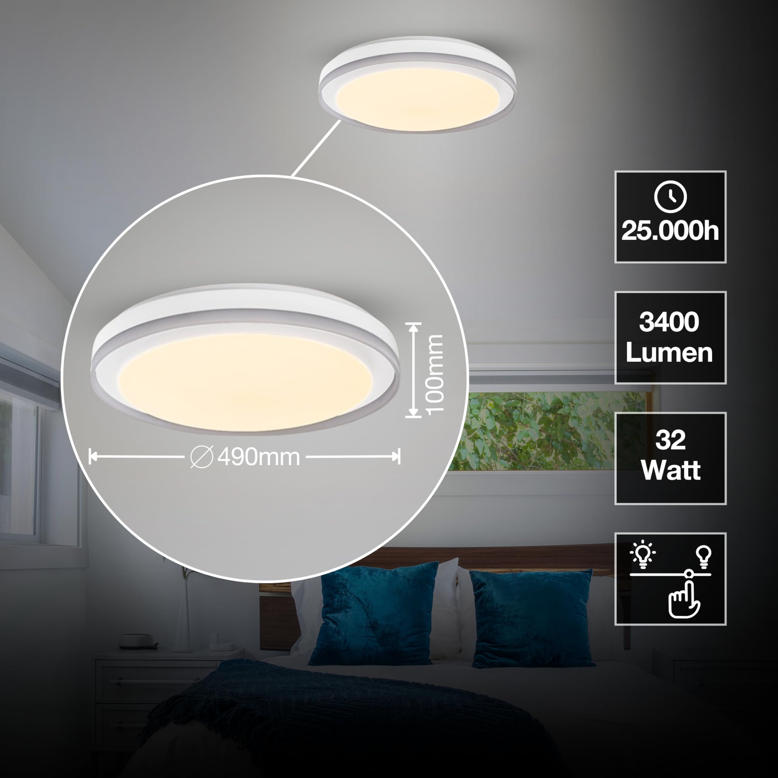ledvance-smart-wifi-led-deckenleuchte-wei-32w-3400-lm-magic-rgb-2700-6500k image 3
