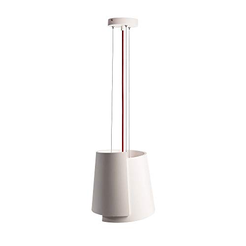 deko-light-twister-ii-gips-pendelleuchte-e27-wei-mit-rotem-kabel image 4