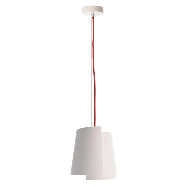 deko-light-twister-i-gips-pendelleuchte-e14-wei-mit-rotem-kabel image 1