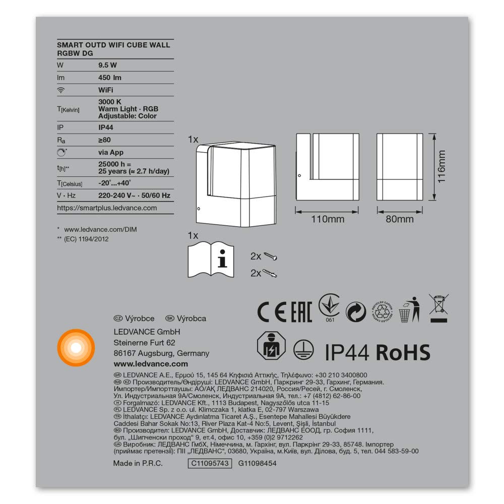ledvance-smart-wifi-cube-wall-led-au-enleuchte-wand-rgb-dimmbar-dunkelgrau image 4