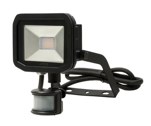 luceco-slim-led-flutlichtstrahler-8w-5000k-mit-pir-sensor-schwarz image 1