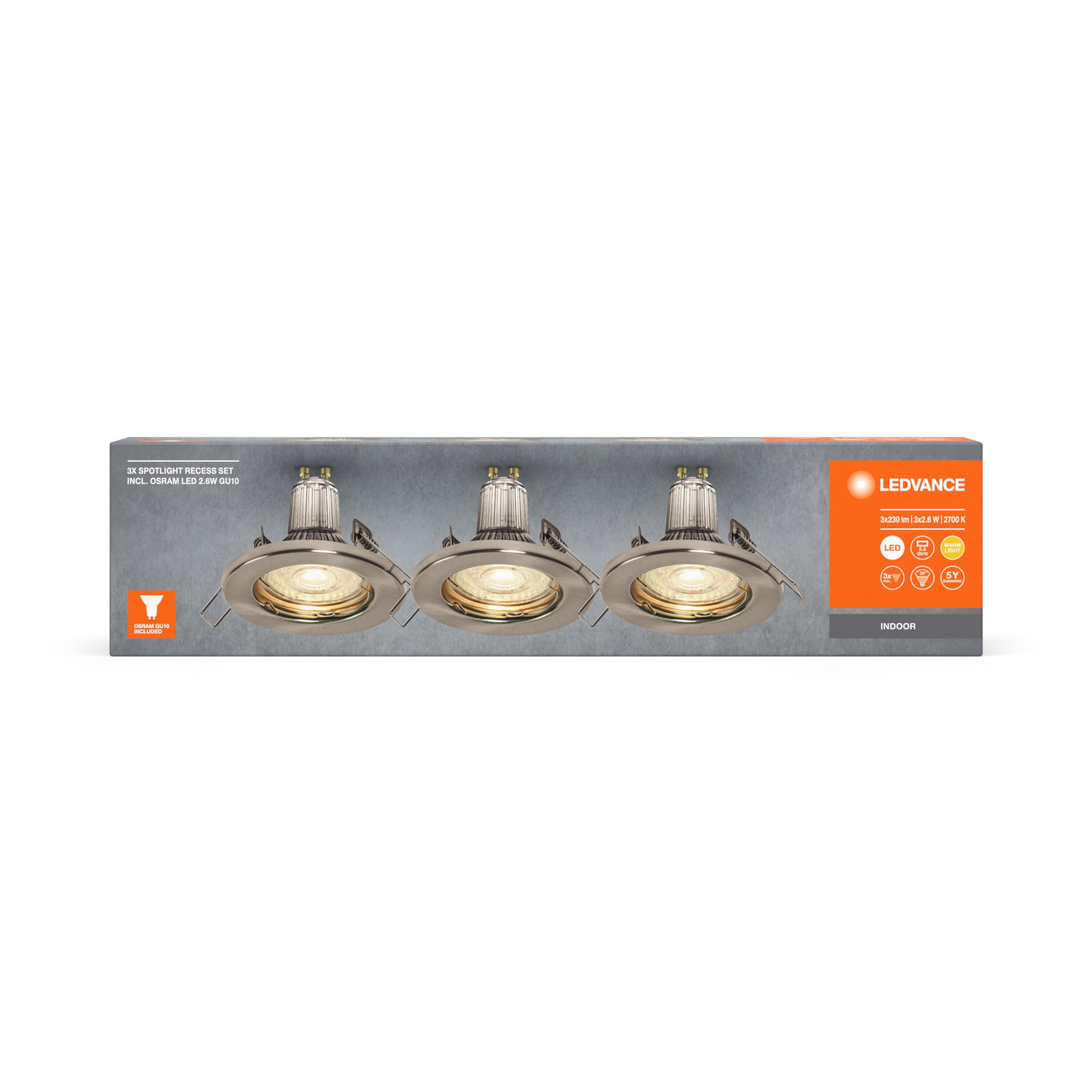 ledvance-einbaustrahler-geb-rstetes-nickel-3er-pack-mit-gu10-2-6w-2700k image 8
