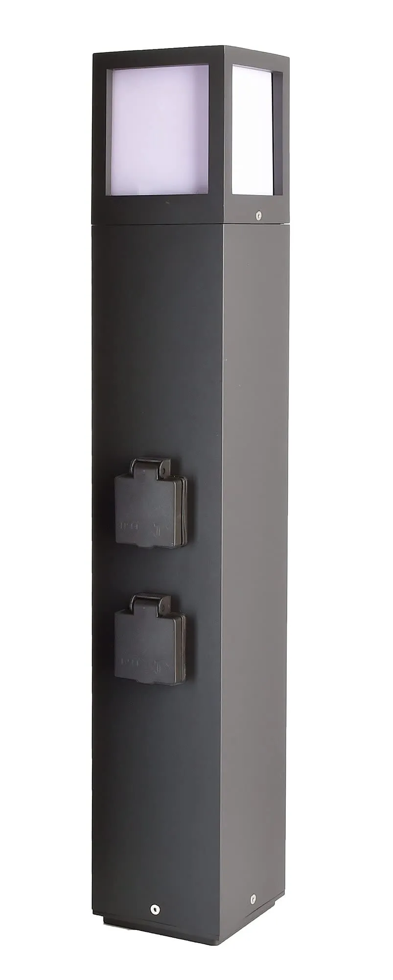deko-light-facado-pollerleuchte-65cm-e27-mit-2-steckdosen-grau image 1