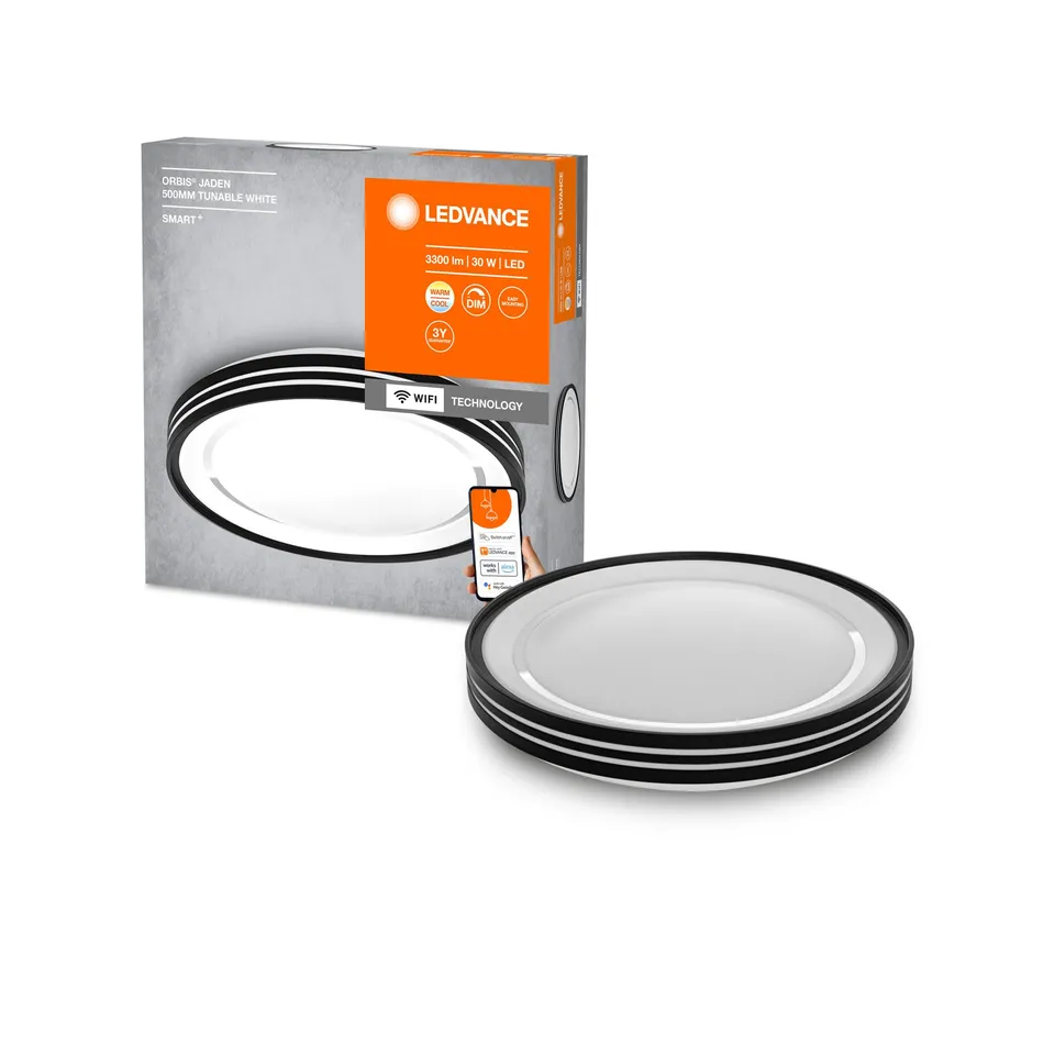 ledvance-orbis-jaden-smart-wifi-deckenleuchte-48cm-wei-schwarz image 1