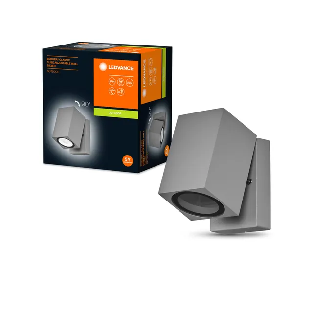 ledvance-endura-classic-cube-adj-wall-gu10-ip44-silber image 1