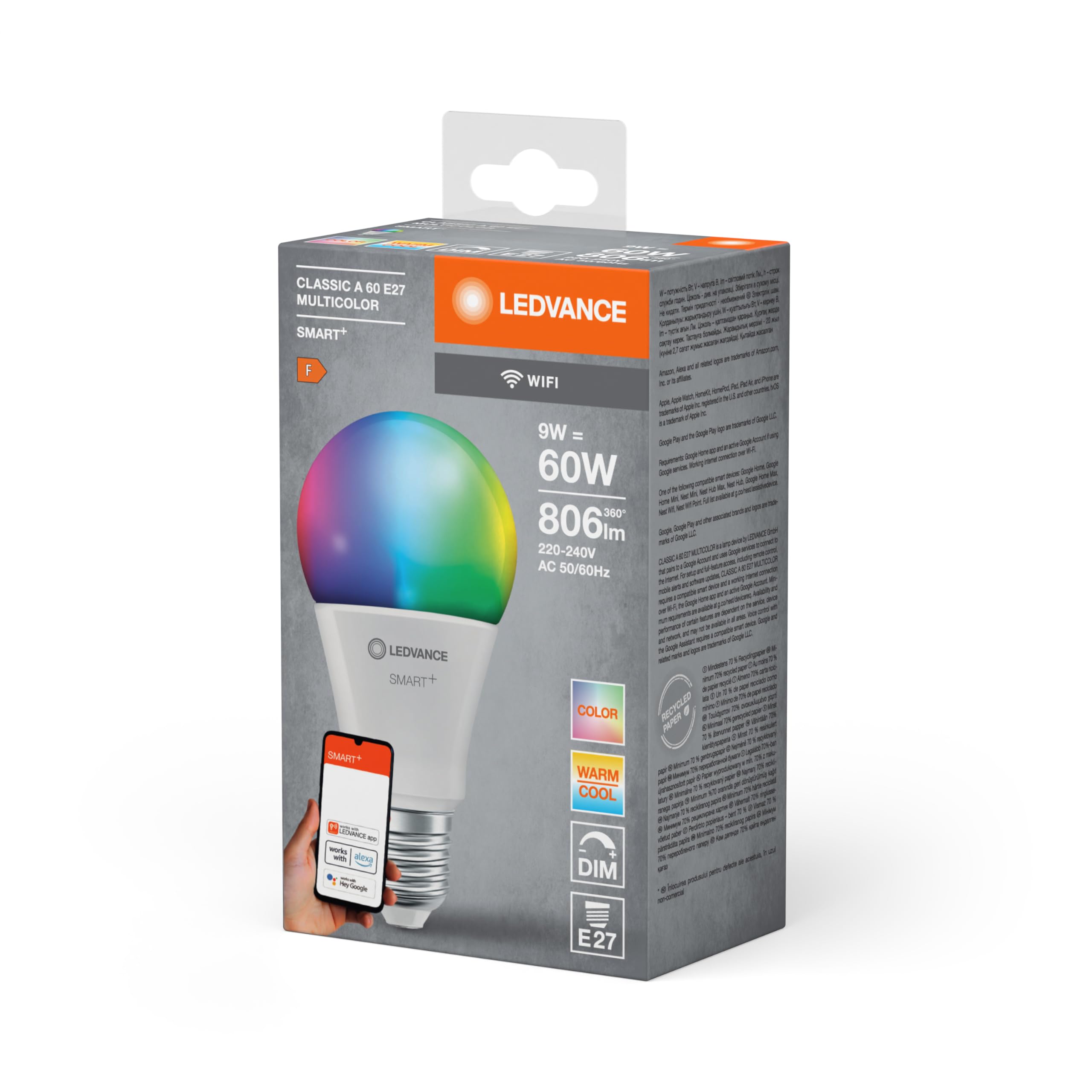 ledvance-smart-wifi-e27-led-rgbw-9w-806-lumen image 6