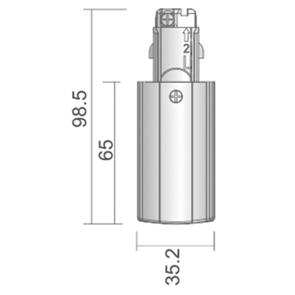 deko-light-d-line-3-phasen-schienensystem-einspeiser-links-grau image 2