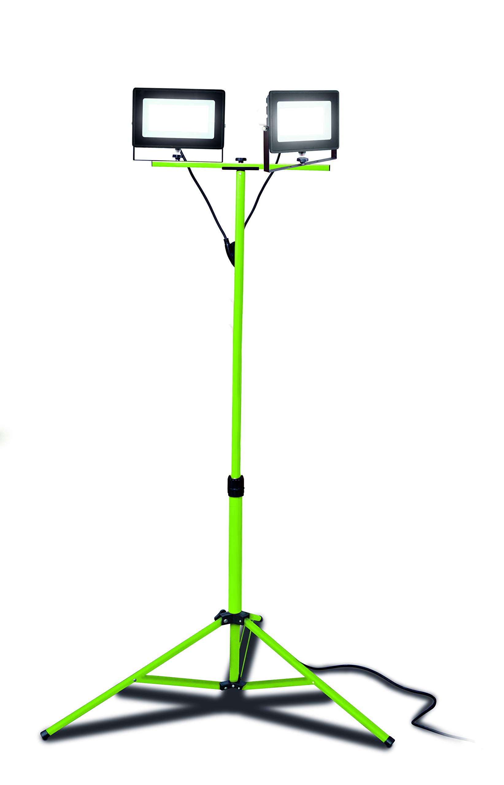 luceco-slimline-led-baustrahler-2x-75w-mit-stativ-ip65-gr-n image 1