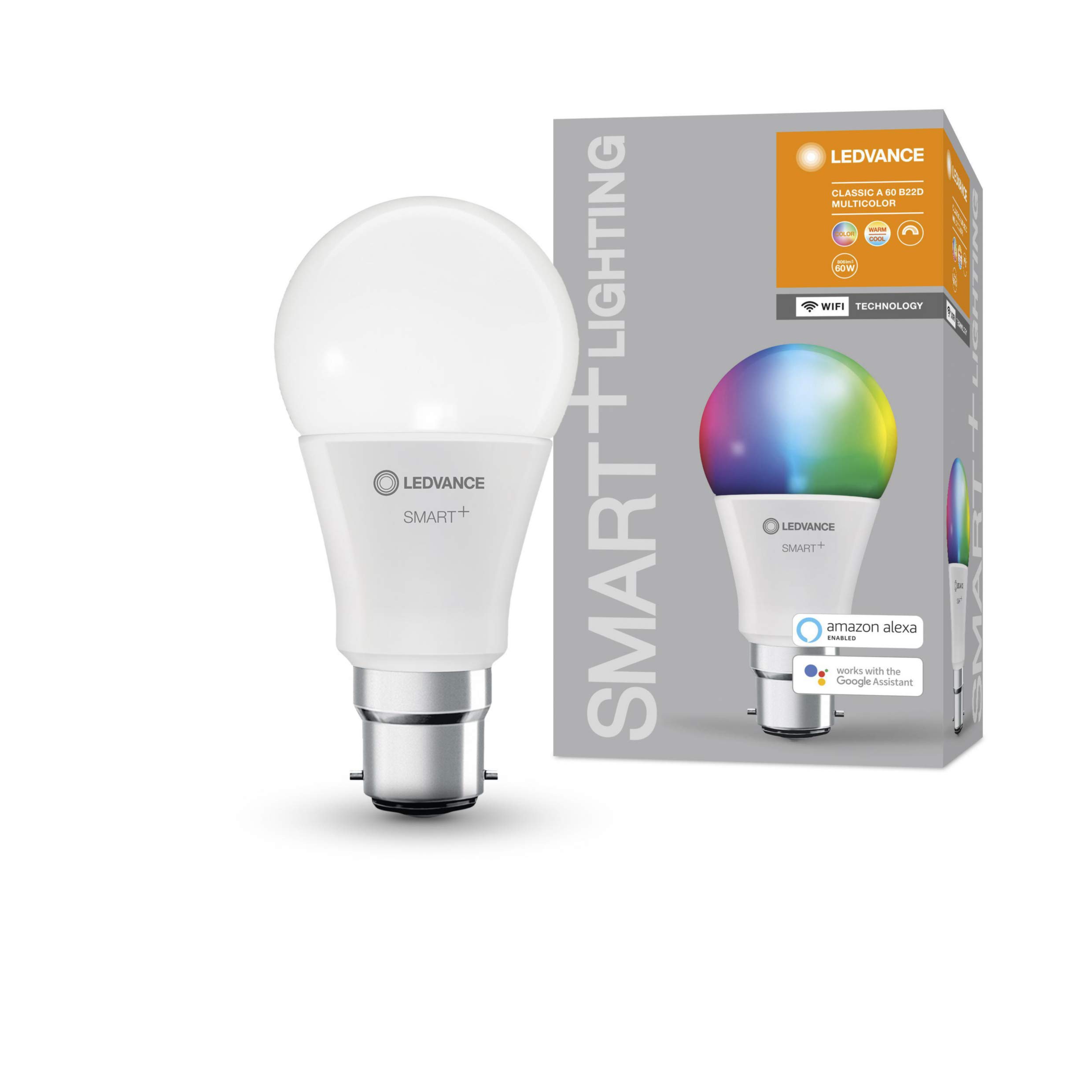 ledvance-smart-wifi-classic-b22d-9w-rgbw-2700-6500k-multicolour image 1