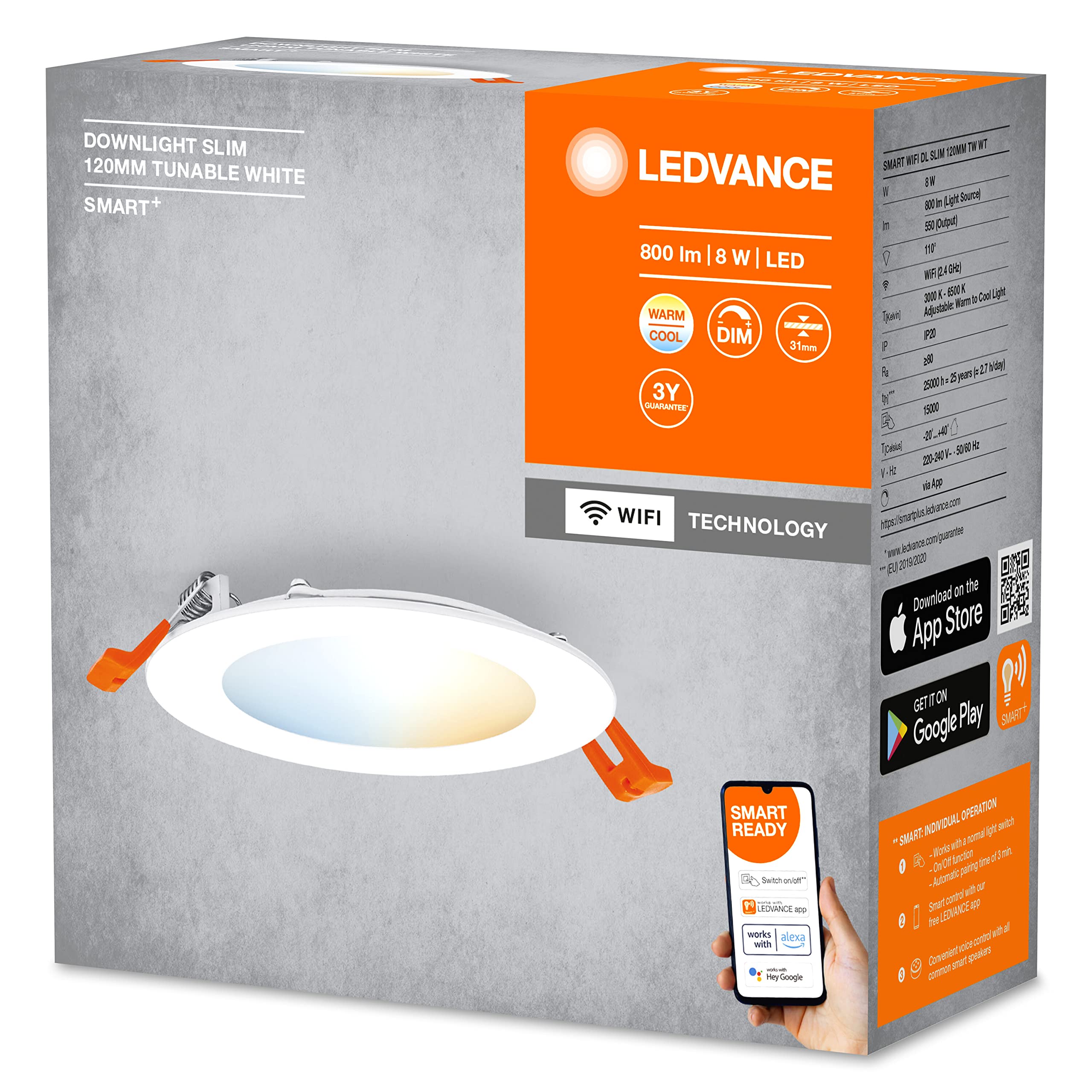 ledvance-smart-slim-einbaudecken-spot-12cm-8w-3000-6500k-wei image 4