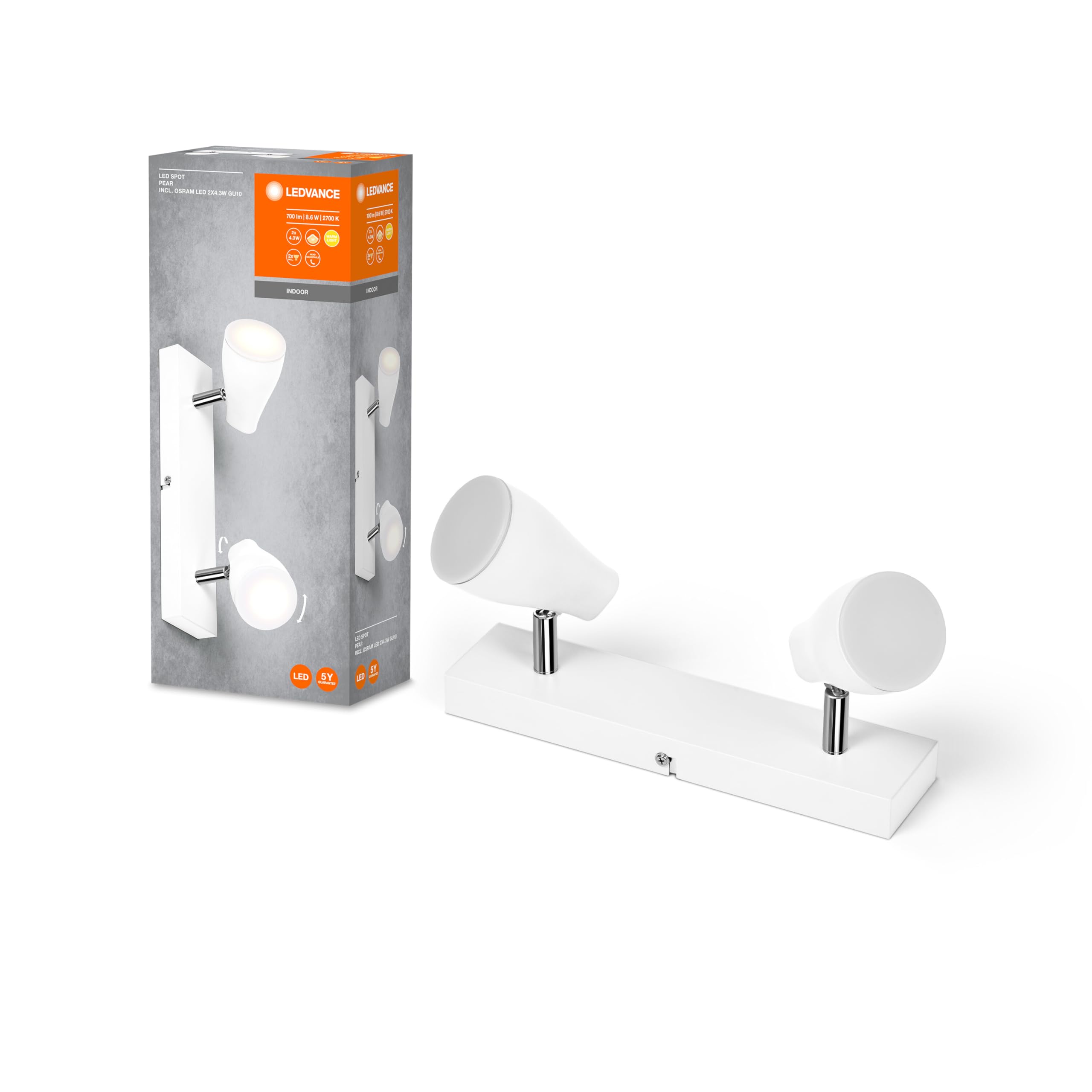 ledvance-spot-pear-deckenanbau-spot-260mm-wei-8-6w image 1