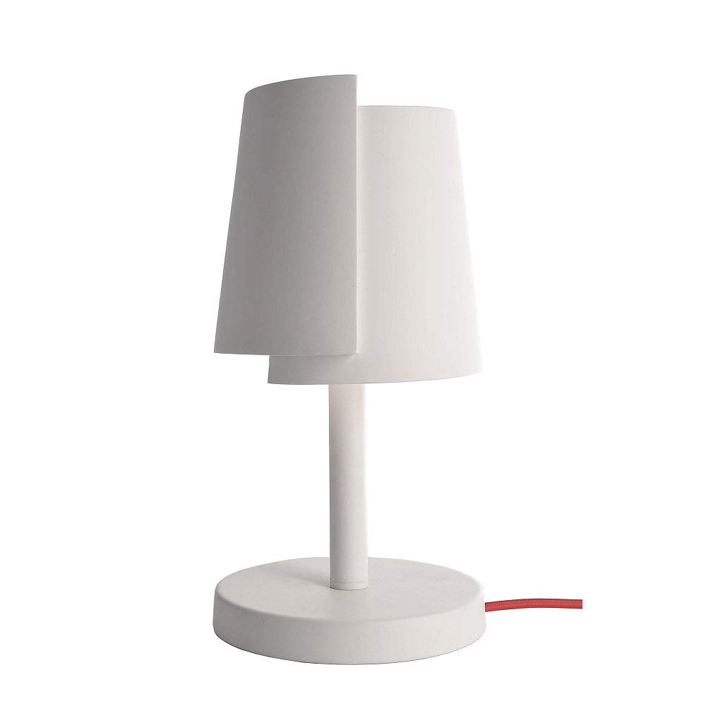 deko-light-twister-gips-tischleuchte-g9-max-25w-18-x-h-35-cm-wei-mit-rotem-kabel image 1