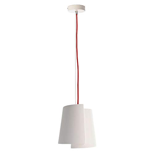 deko-light-twister-i-gips-pendelleuchte-e14-wei-mit-rotem-kabel image 4