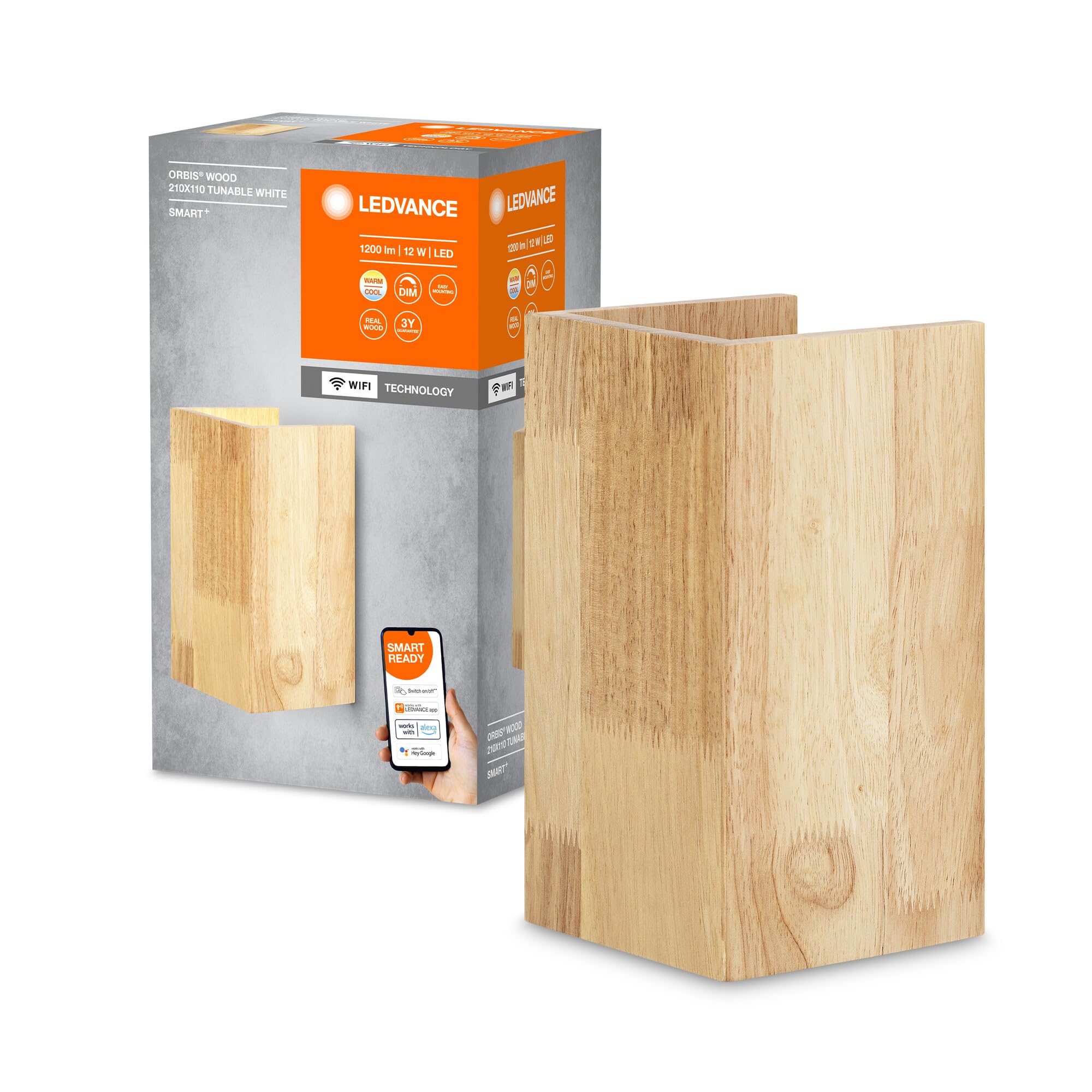ledvance-orbis-wood-smart-wifi-led-wandleuchte-14w-echtholz image 1
