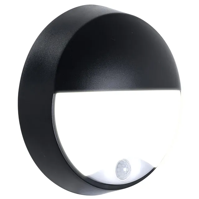 luceco-eco-led-bulkhead-rund-10w-mit-pir-sensor-ip54-schwarz-wei image 1