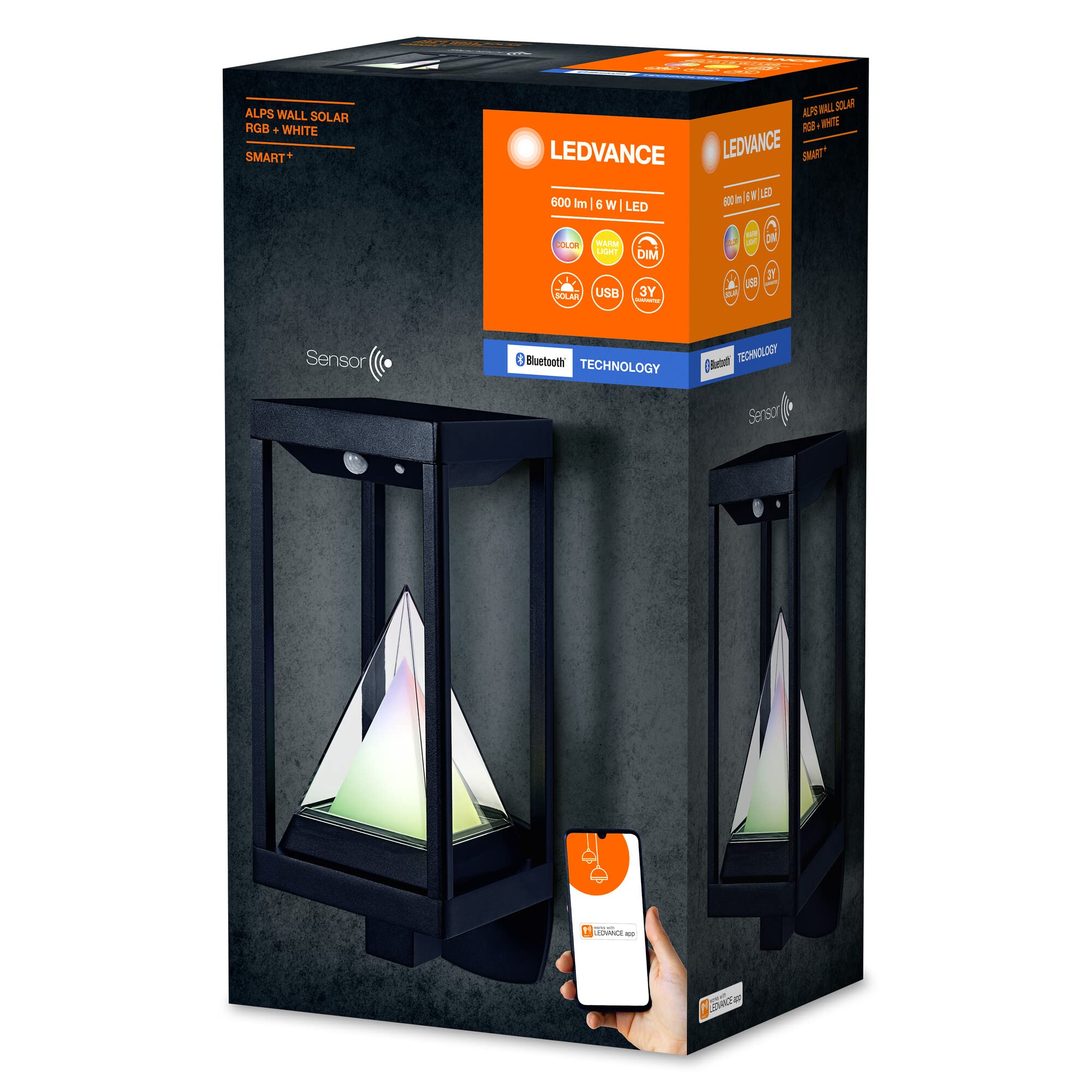 ledvance-smart-outdoor-solar-wandleuchte-bluetooth-ip44-warmwei-3000k-rgb image 6