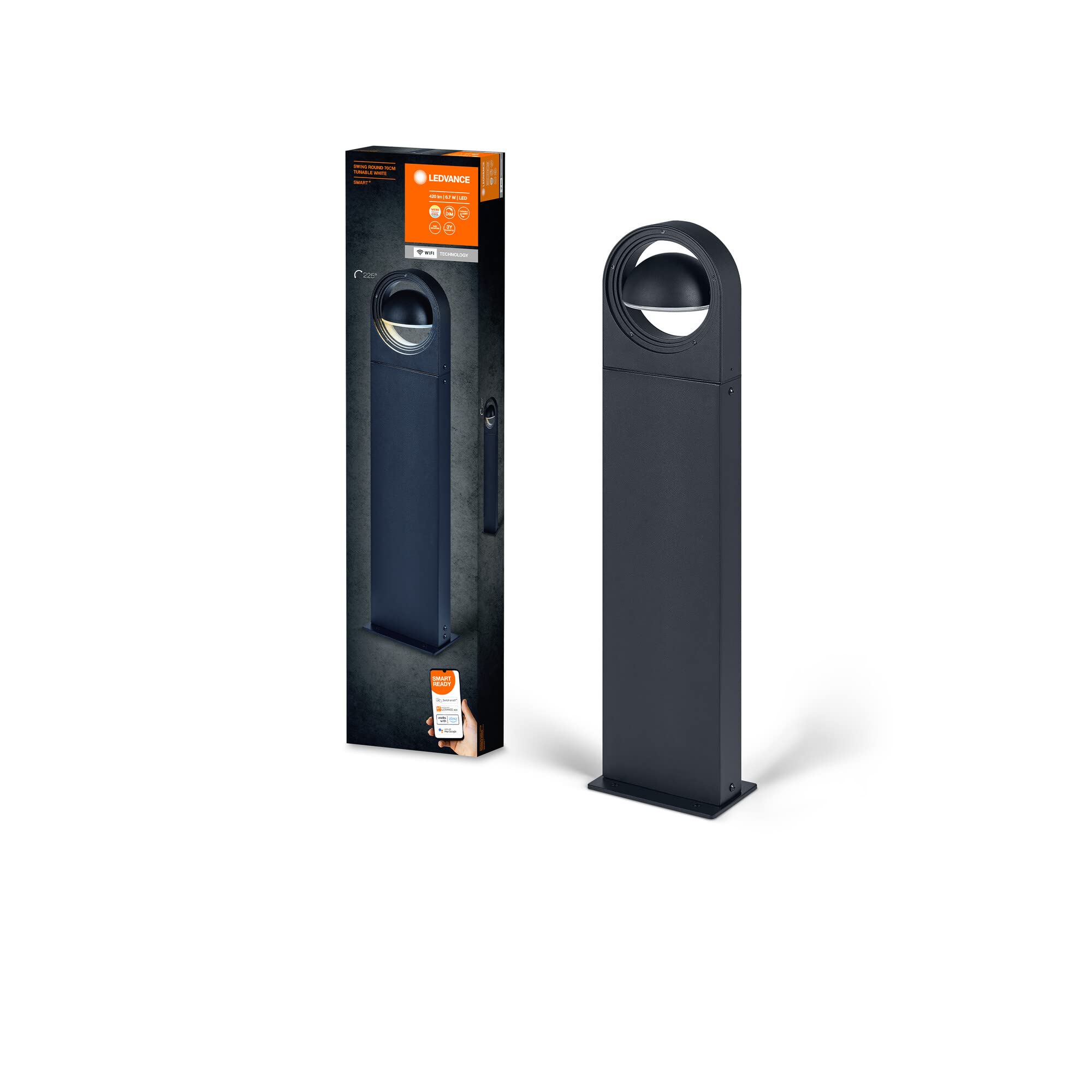 ledvance-smart-outdoor-wifi-wegeleuchte-6-7w-420lm-grau-regulierbares-wei image 1