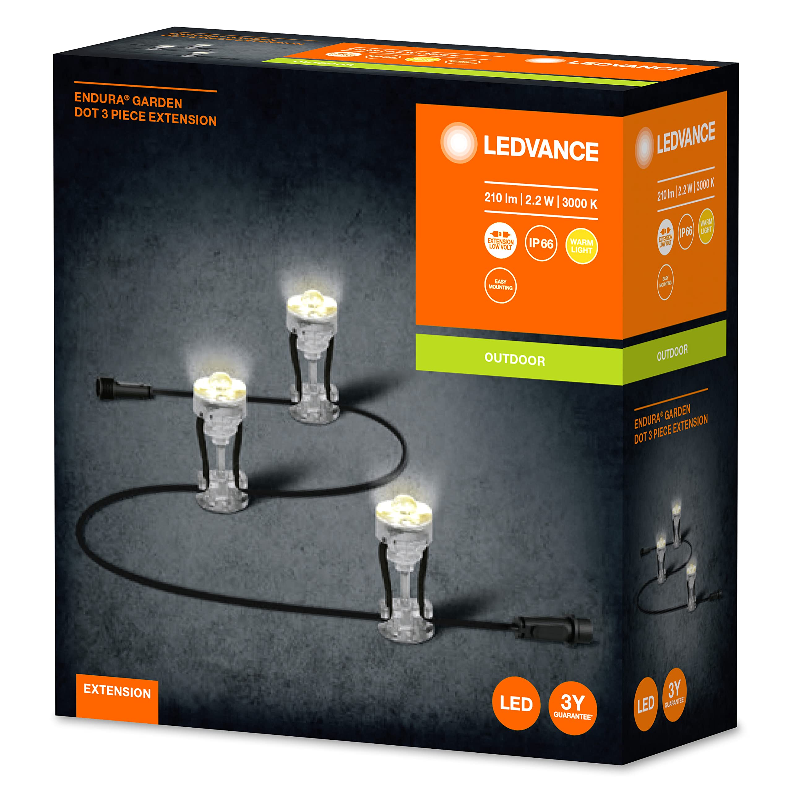 ledvance-endura-garden-dot-ext-3p-erweiterung-3x-led-dots-3000k image 2